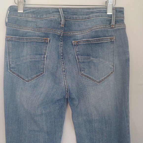 Driftwood Jeans Collette Embroidered Blue Denim Raw Hem Cropped Length Womens 26 - Picture 8 of 13